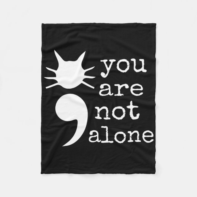 Kattform Semikolon Gift Suicide Prevention Awaren Fleecefilt (Framsidan)