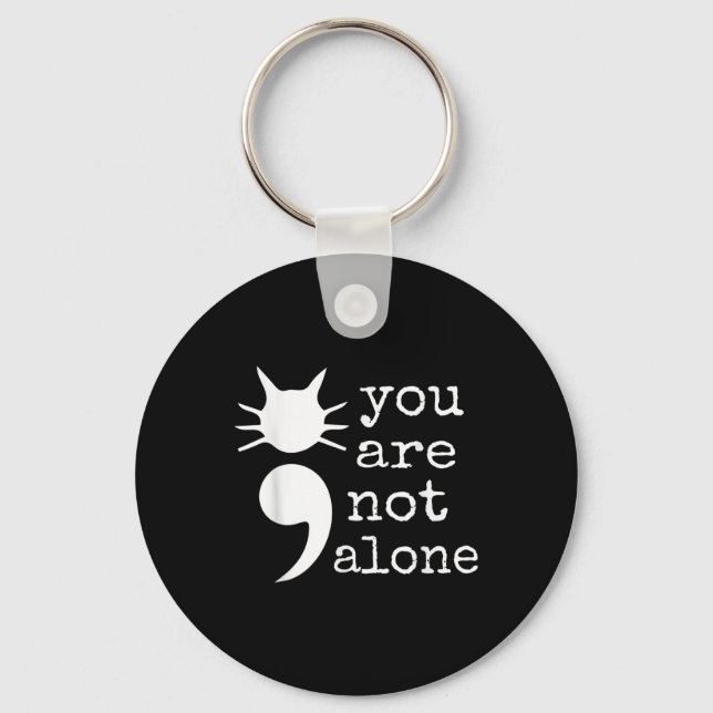 Kattform Semikolon Gift Suicide Prevention Awaren Nyckelring (Framsida)