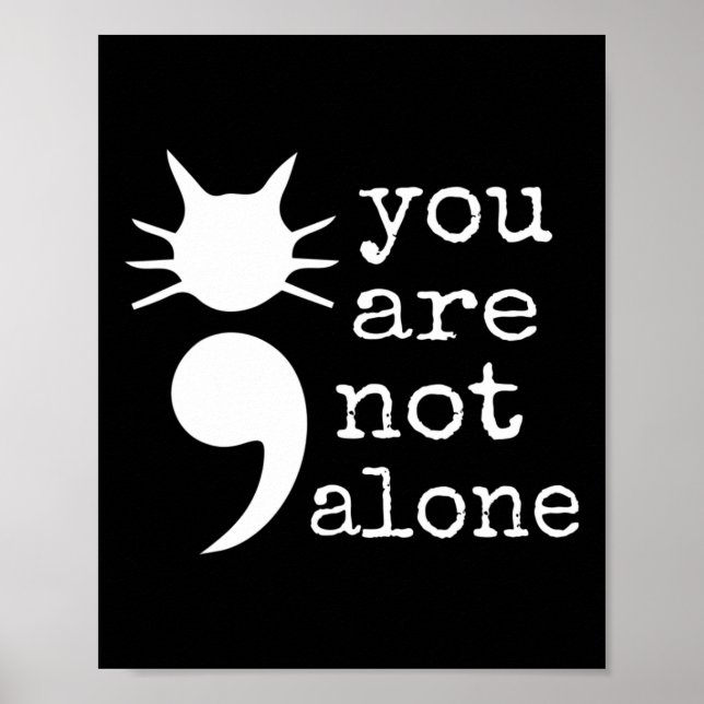 Kattform Semikolon Gift Suicide Prevention Awaren Poster (Framsidan)