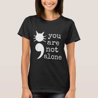 Kattformad semikolon gåvoförebyggande medvetenhet t shirt