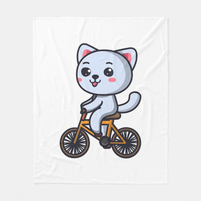 Kattformade gåvor till kvinnor för cyklar fleecefilt (Framsidan)