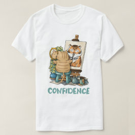 Kattförtroende Självporträtt i tigern T Shirt