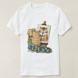 Kattförtroende Självporträtt i tigern T Shirt