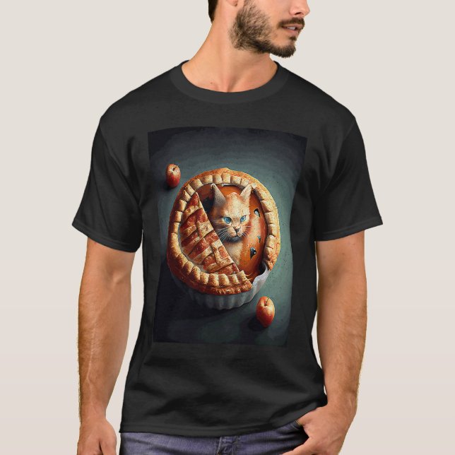 Kattfotboll Äppelpaj T Shirt (Framsida)
