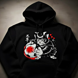 Kattfotbollsspelare Kvinnors Hoodie - Unik japansk T Shirt