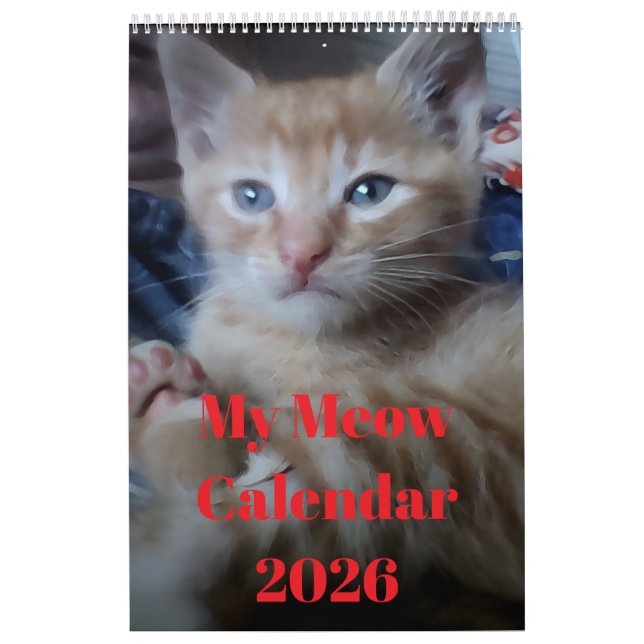 Kattfoto citat Anpassa Roligt Kalender (Omslag)