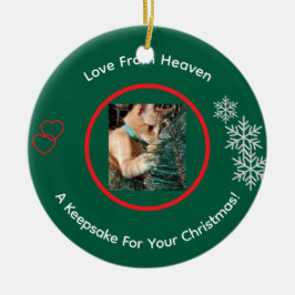 Kattfoto Minnesmärke Julgransprydnad Keramik