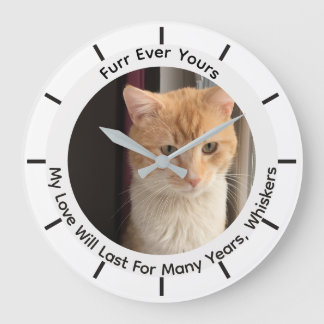 Kattfoto och namn, utbytbara, stor klocka