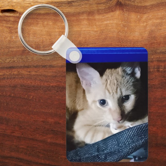 Kattfoto text anpassa nyckelring (Framsida)