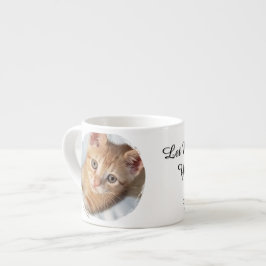 Kattfoto, text, utbytbar, Rolig, Kattälskare Espressomugg