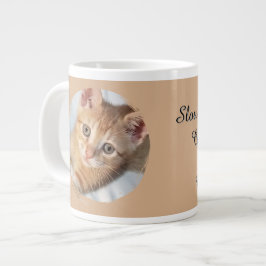 Kattfoto, Text, utbytbar, Rolig, Kattälskare Jumbo Mugg