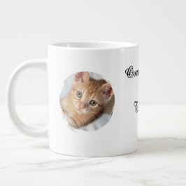 Kattfoto, text, utbytbar, rolig, kattälskare jumbo mugg