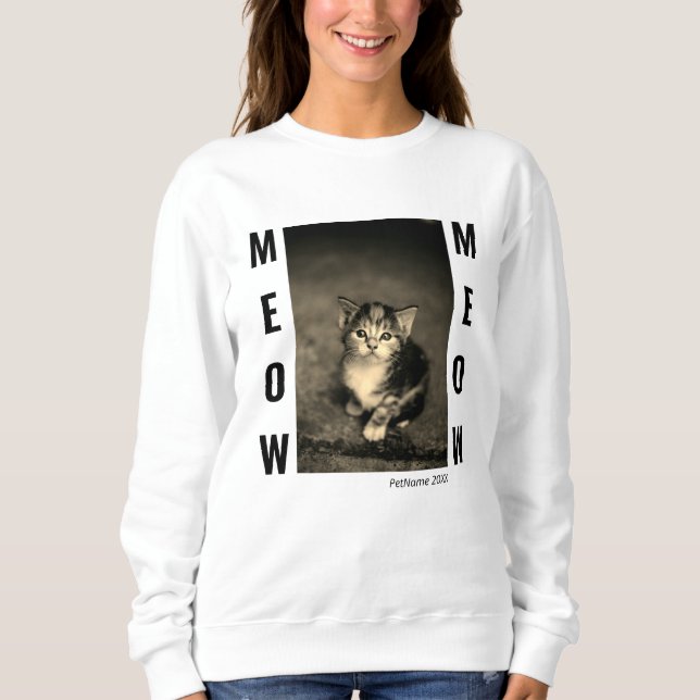 Kattfotomall Womens Sweatshirt T Shirt (Framsida)