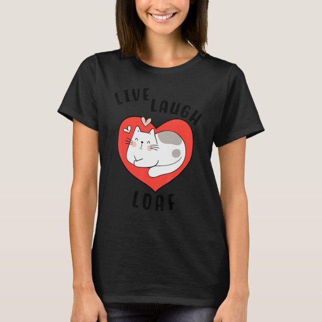Kattfyllning för katt Mamma Heart Sömnig Kattunge  T Shirt (Framsida)