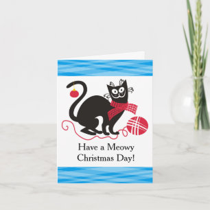 Kattgarn av trikå Jul Helgkort