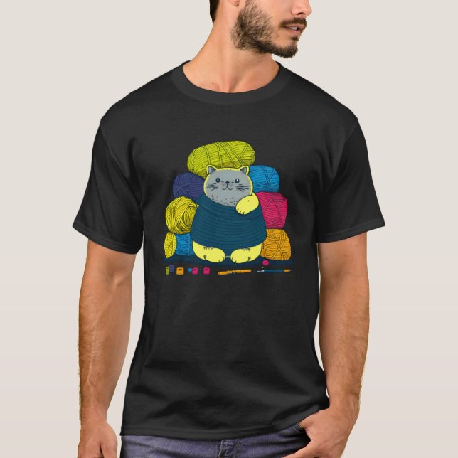 Kattgarn Virkning T Shirt (Framsida)