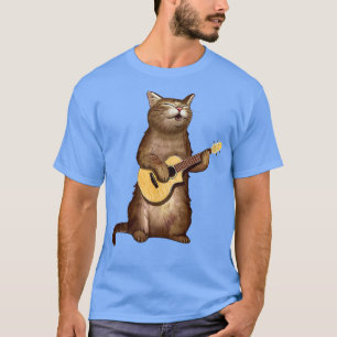 Kattgåvor för kattälskare som leker med ukulele T Shirt