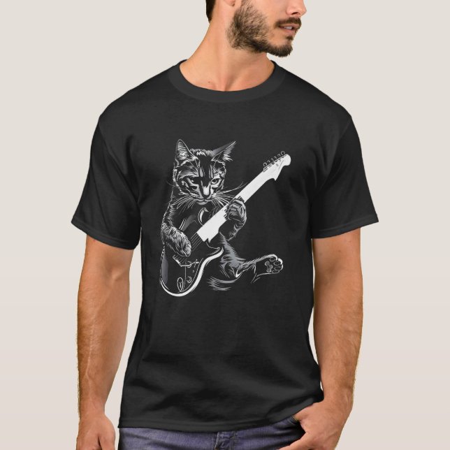 Kattgitarrist Gitarr - Korat Pappa Mamma T Shirt (Framsida)