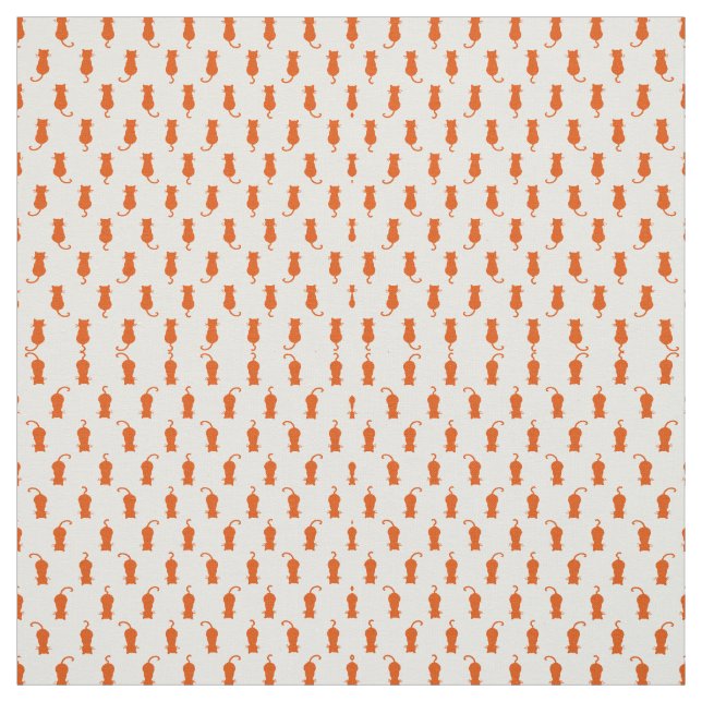 Kattglädje för evigt - Whimsical katter Orange kat Tyg (Provkarta)