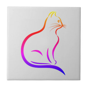 Kattgrafik Kakelplatta