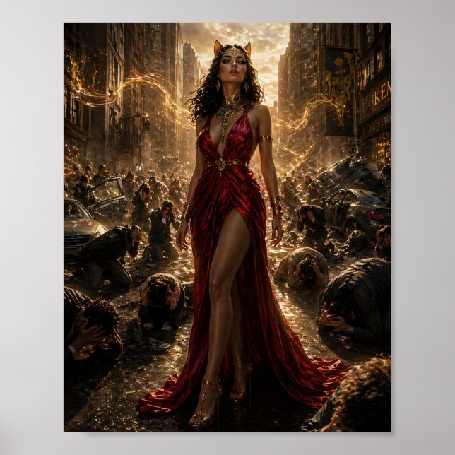 Kattgudinna av Inflytande Affisch (Framsidan)