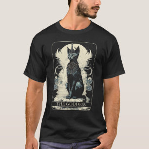 Kattgudinna Svart Katt Älskare Tarotkort T Shirt