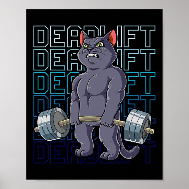 Kattgym Viktträning Dödlyft Män Kvinnor  Poster (Framsidan)