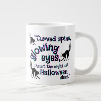 katthalloween, glödande ögon jumbo mugg