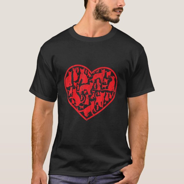 Katthjärta för katt Valentines day T Shirt (Framsida)