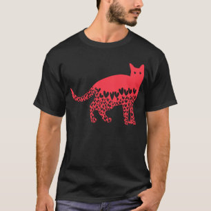 Katthjärtan på valentindagen för kvinnliga flickor t shirt