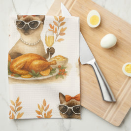 Katthona med Thanksgiving från Turkiet Kökshandduk