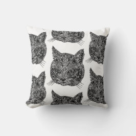 Katthuvud för prydnadsdjur kudde