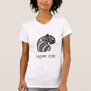 Katthuvud med Boho Ornaments Black and White T Shirt