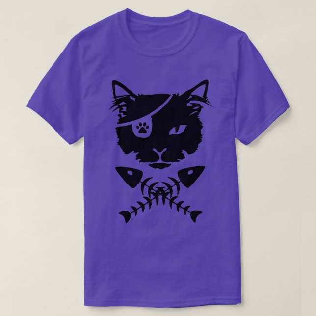 Katthuvud med fiskben t shirt (Design framsida)