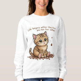 Katti med Paw Print Quote Sweatshirt T Shirt