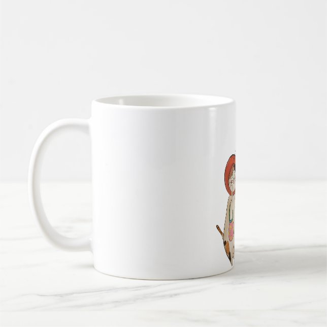 Kattiga körsbär kaffemugg (Vänster)