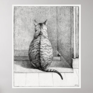 Kattillustration Poster