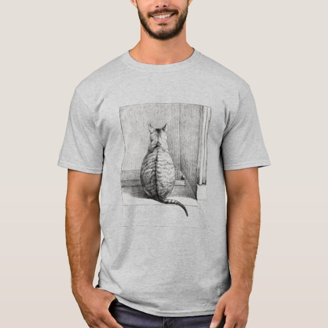 Kattillustration T Shirt (Framsida)