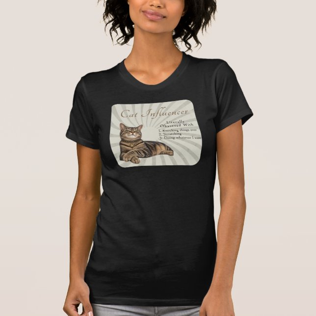 Kattinfluencer bokstavligen besatt t shirt (Framsida)