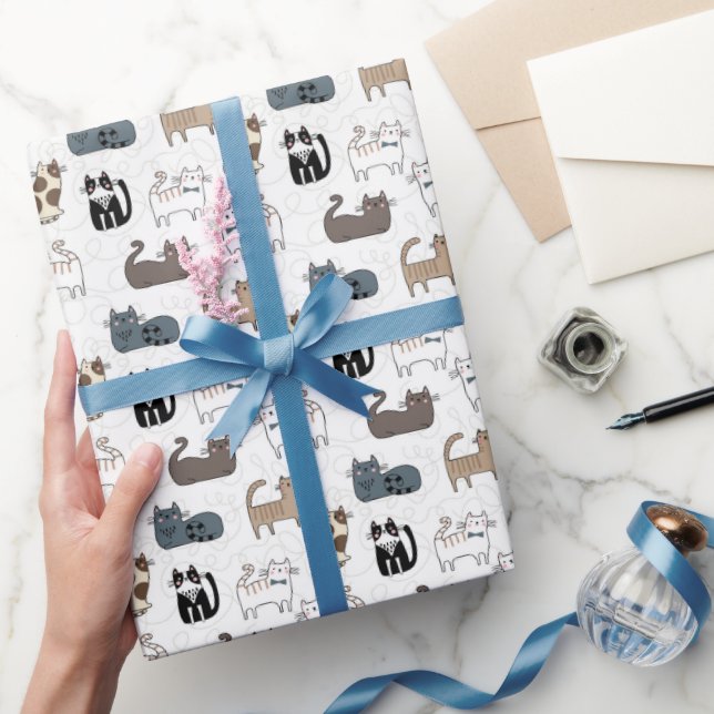 Kattinpackningspapper, Kitty presentpapper, Katt Presentpapper (Gifting)