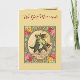 Kattinspirerad bröllopsannons  inbjudan