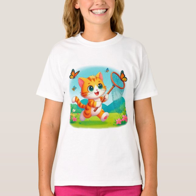 Kattjaktfjärilar T Shirt (Framsida)