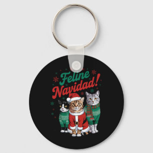 Kattjul Rolig Katt Jul Firande Julen Xmas Sa Nyckelring