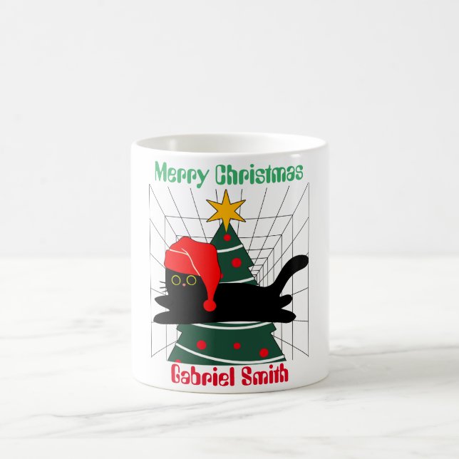 Kattjulklappar, personlig namn kaffemugg (Center)