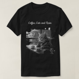 Kattkaféet Coffee Cats and Rain kafferum Katt T Shirt