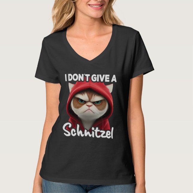 Kattkaffe Jag Katt Jag Ger Inte En Schnitzel T Shirt (Framsida)