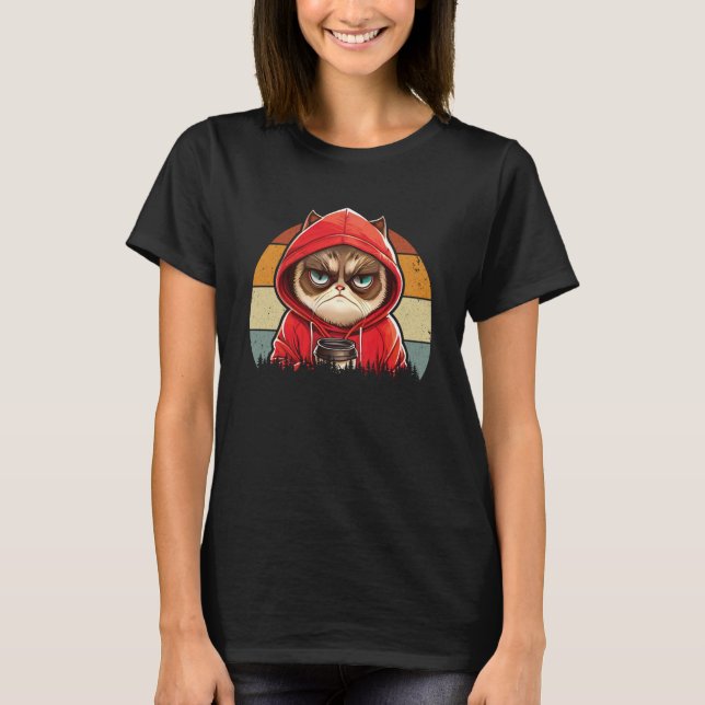 Kattkaffe Jag retro katter  1 T Shirt (Framsida)