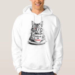 Kattkaffe – Koffein eller Kaos Roligt Citat Hoodie