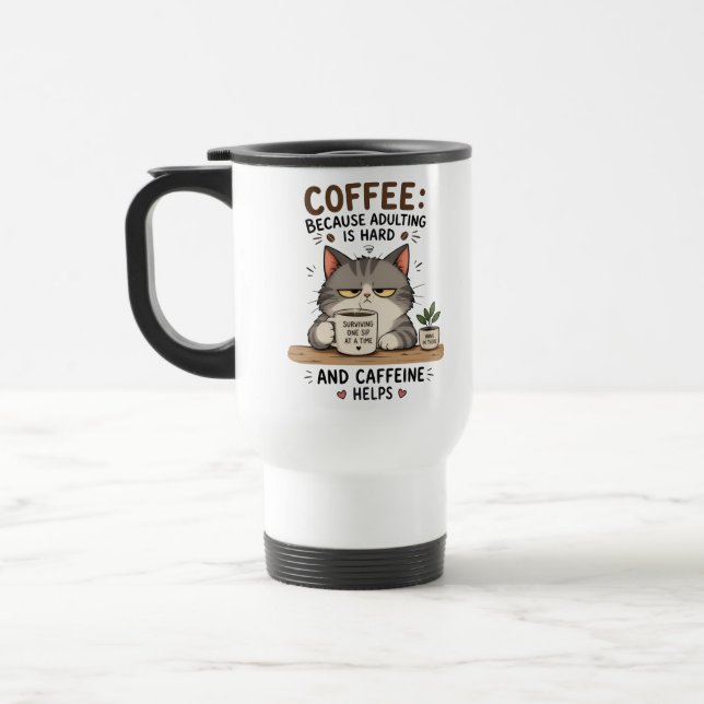 Kattkaffe  resemugg (Vänster)