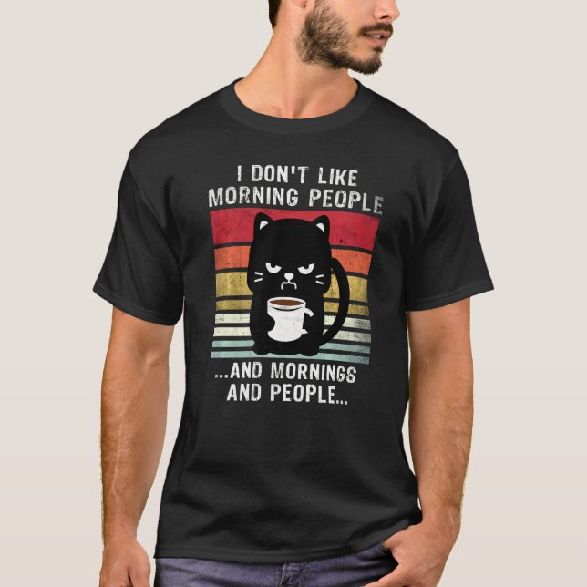 Kattkaffemorgon Människor  Katter  7 T Shirt (Framsida)